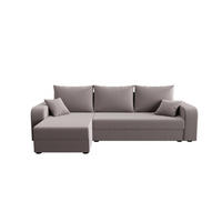 ECKSOFA HEWLET L BIS Zoom 19 Links mit Schlaffunktion - Grau, Textil (240/140cm) - Bedante