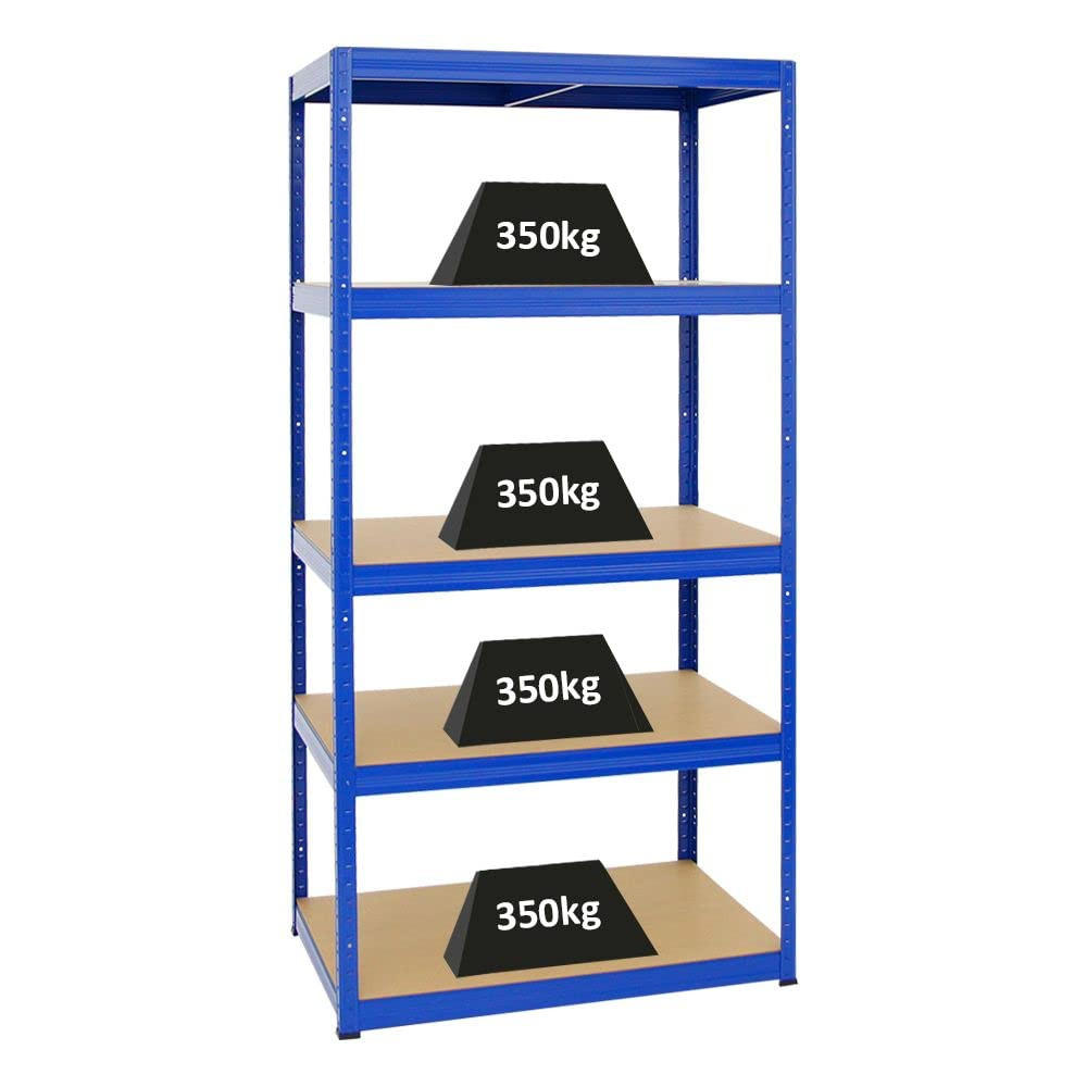 SCHWERLASTREGAL Slim Elephant M 180x90x60 cm 5 Ebenen Fachlast 350 kg Blau - Blau, Metall (90/180/60cm) - PROREGAL