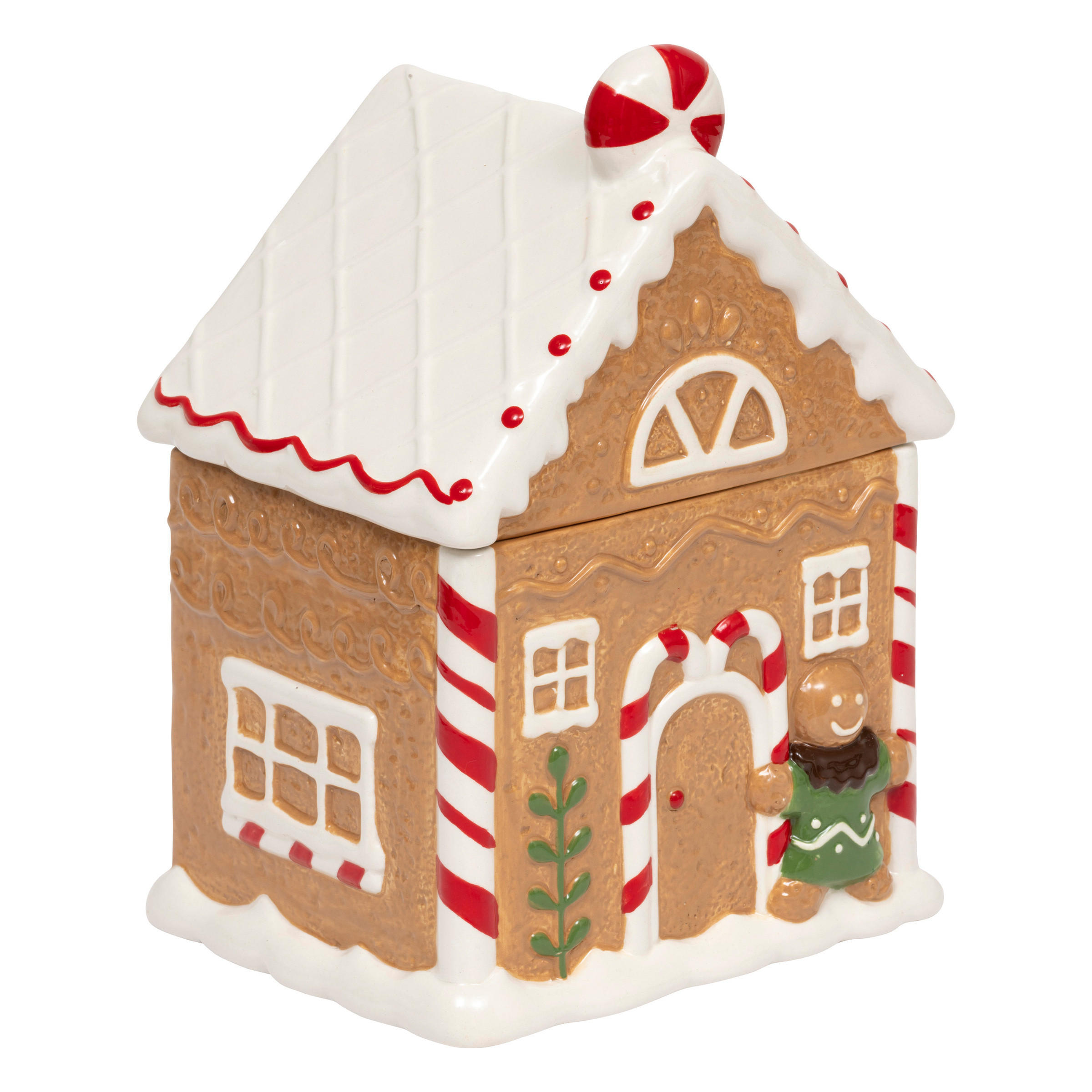 KEKSDOSE Lebkuchenhaus 1,5 L - Braun, Stein (14/25/17cm) - Atmosphera Createur d´interieur