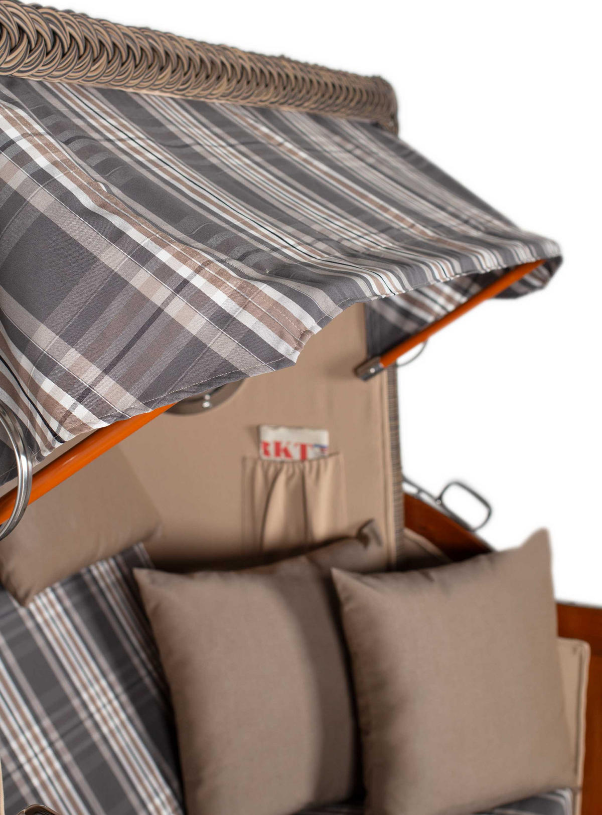 STRANDKORB XXL Düne Grande 2,5 Sitzer - Braun/Grau, Metall (142/170/95cm) - Mr. Deko