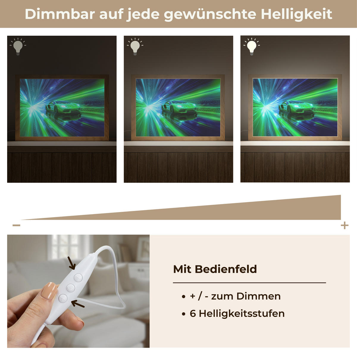 WANDLEUCHTE Geschwindigkeit - Leicht - Sportwagen - Grün 30x20 cm - Grün, Holzwerkstoff (30/20/8cm) - OnlyWow