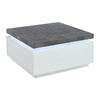 COUCHTISCH mit 2 Schubladen & LEDs - MDF lackiert - Weiß & Beton-Optik- HALO II - Grau, Holz (90/90/45cm) - Vente-Unique