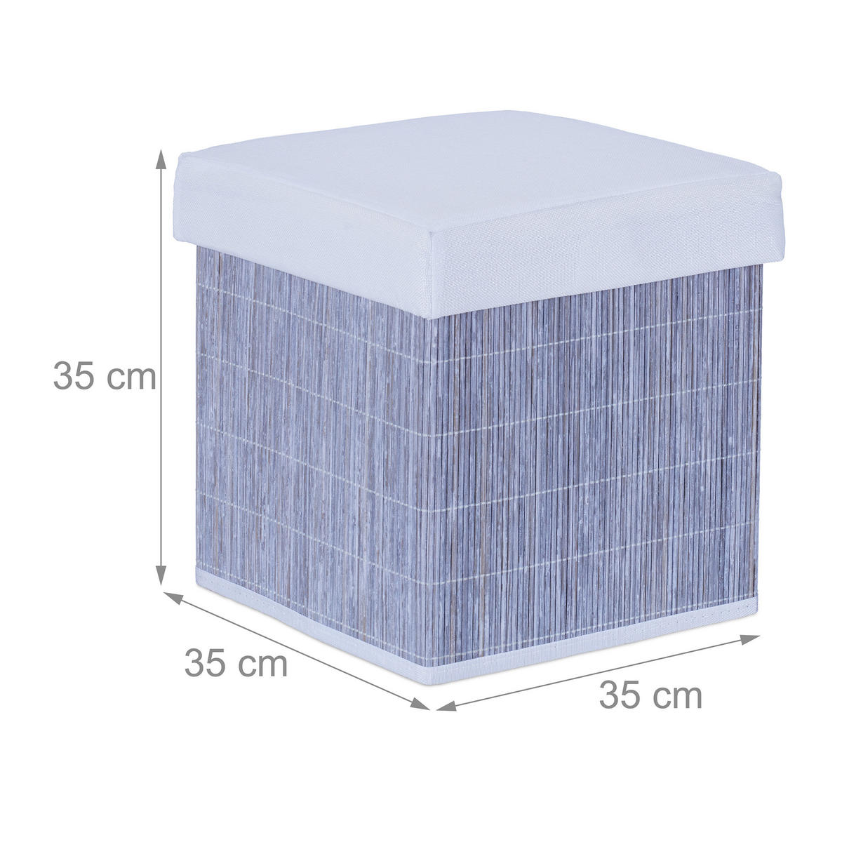 SITZHOCKER - Multicolor, Holz/Holzwerkstoff (35/35/35cm) - Relaxdays