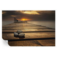 FOTOTAPETE 104x70 cm - Sonnenuntergang - Braun, Textil (104/70cm) - Wallfluent
