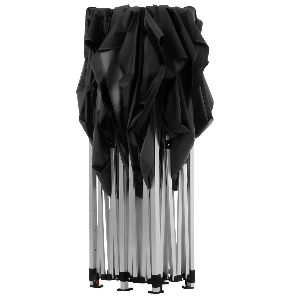 FALTPAVILLON aus Aluminium Viola, inklusive Spannseilen, Heringen und Tragetasche, schwarz - Schwarz, Kunststoff (300/316/600cm) - tectake