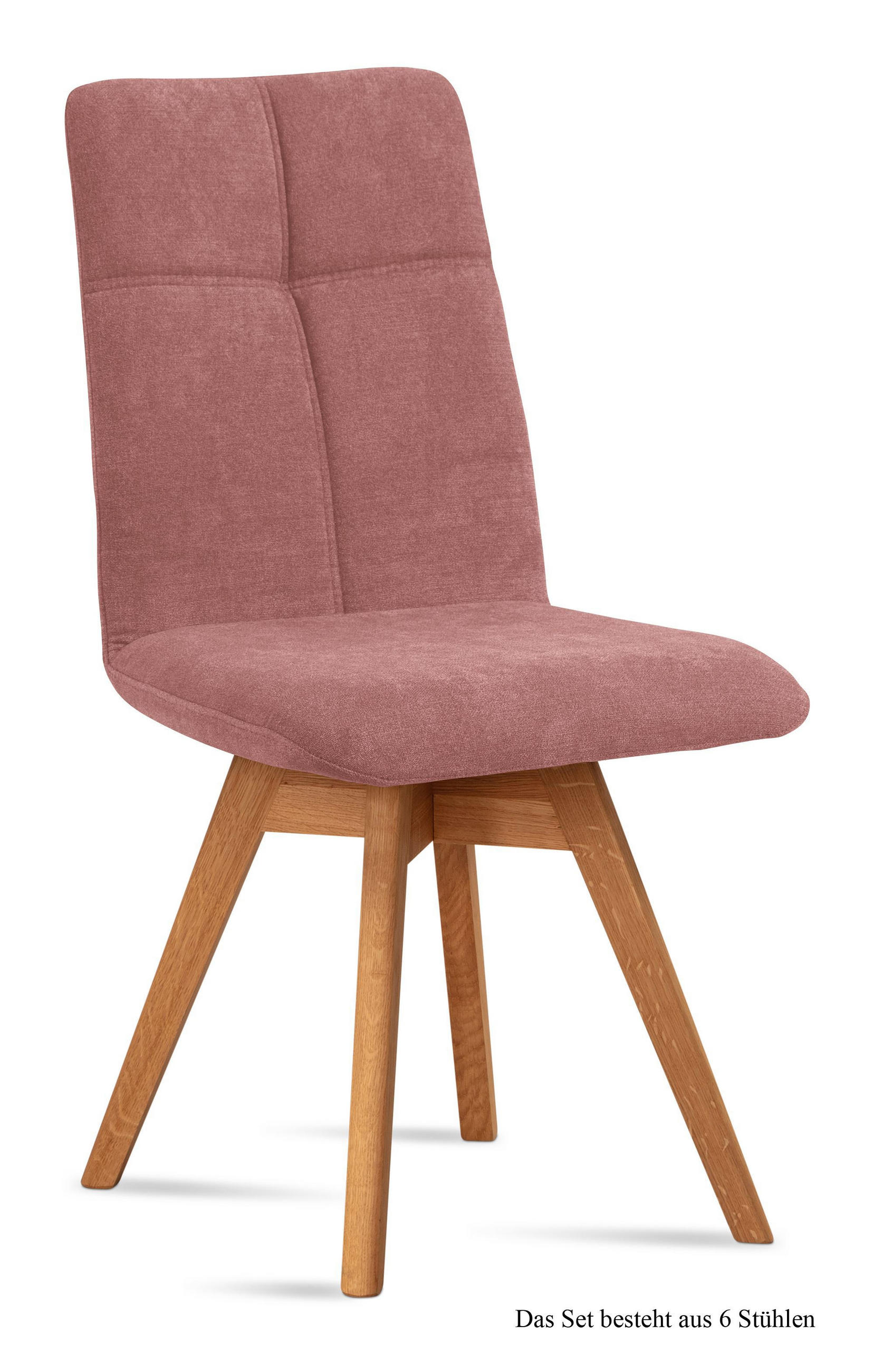 ESSZIMMERSTUHL drehbar (6er-Set) Dorea 47x92x60 Eiche geölt/Rosewood - Eichefarben/Dunkelrosa, Kunststoff (60/92/47cm) - 58aufmkessel
