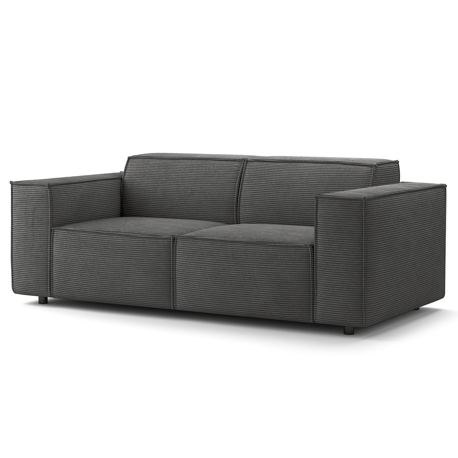 2-SITZER SOFA - Anthrazit/Schwarz, Kunststoff/Textil (189/70/96cm) - home24