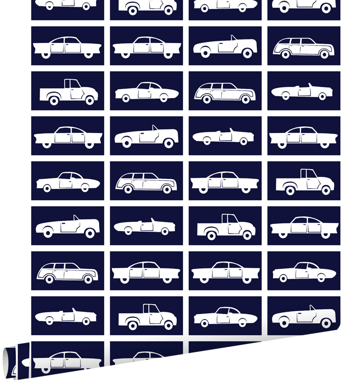 TAPETE Autos 53 cm x 10.05 m - Blau, Papier (53/0.1cm) - ESTAhome