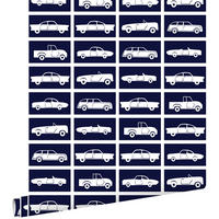 TAPETE Autos 53 cm x 10.05 m - Blau, Papier (53/0.1cm) - ESTAhome