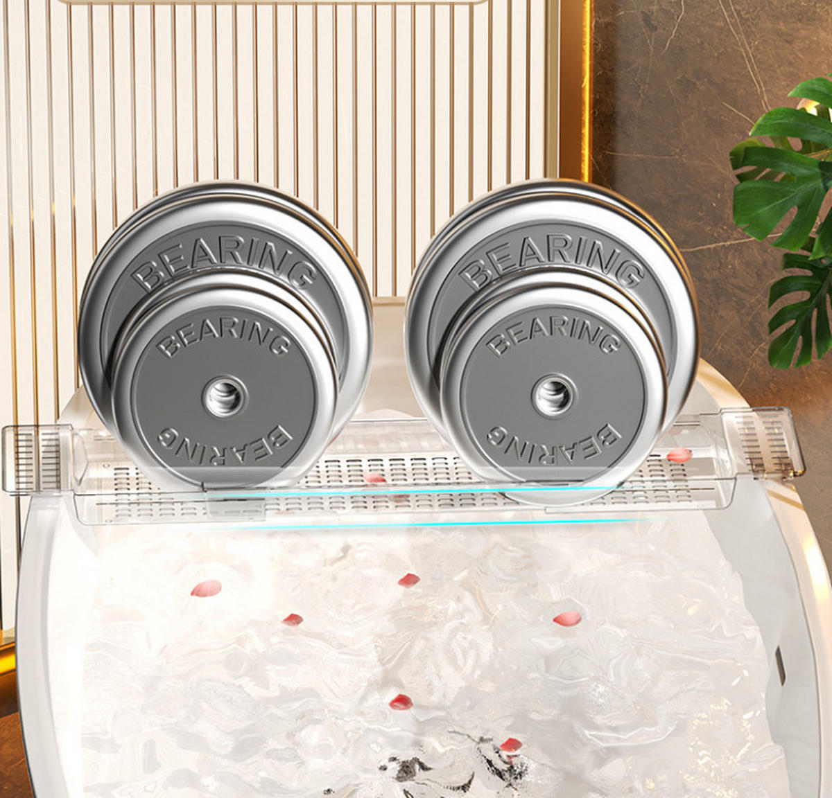BADEWANNENABLAGE,PET-MATERIAL, (56,5–80) cm × 17,5 cm, Transparent - Transparent, Kunststoff (17.5/5/80cm) - Weltevree