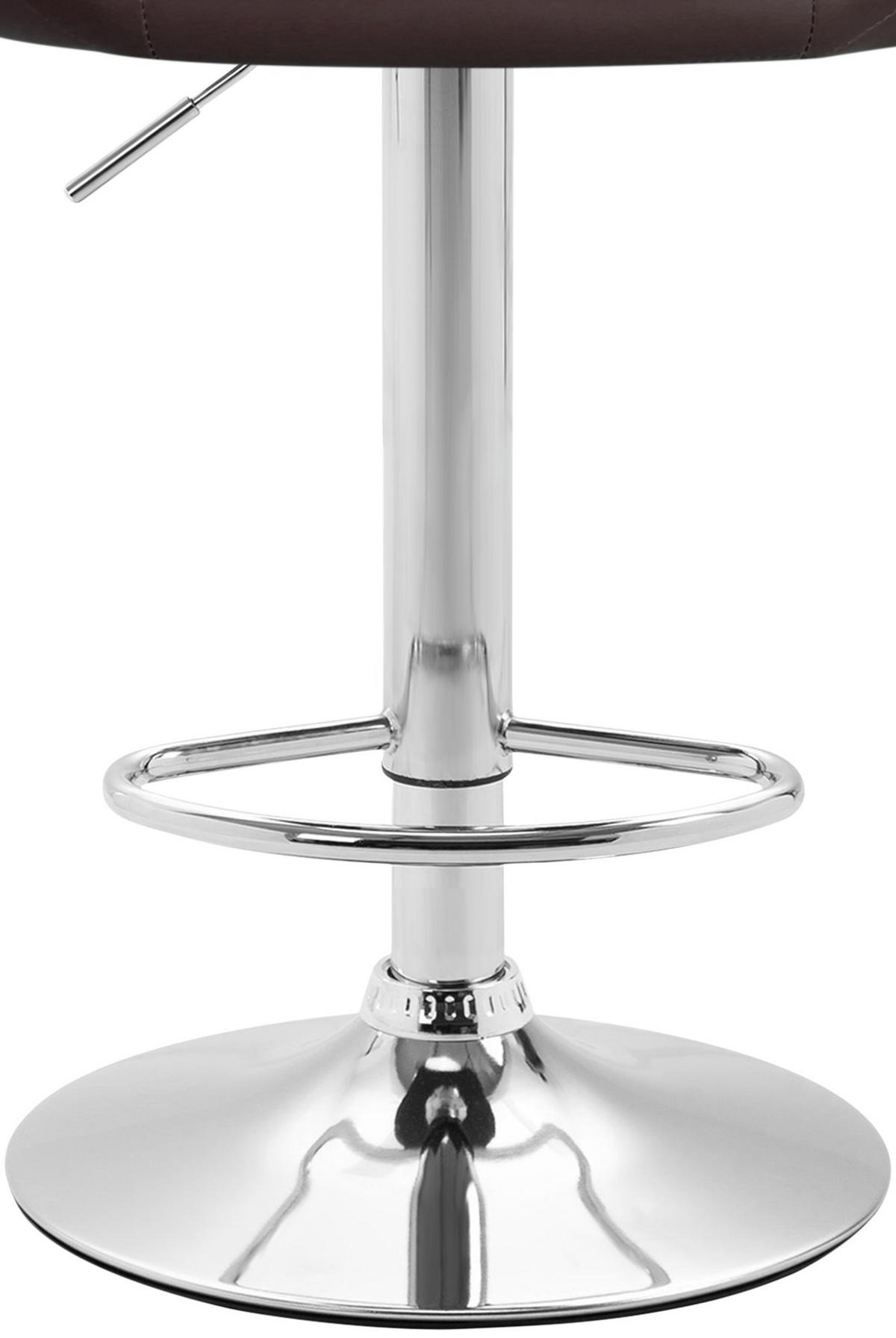 BARHOCKER Lederlook braun - Chromfarben/Braun, Textil/Metall (55/86/51cm) - CLP