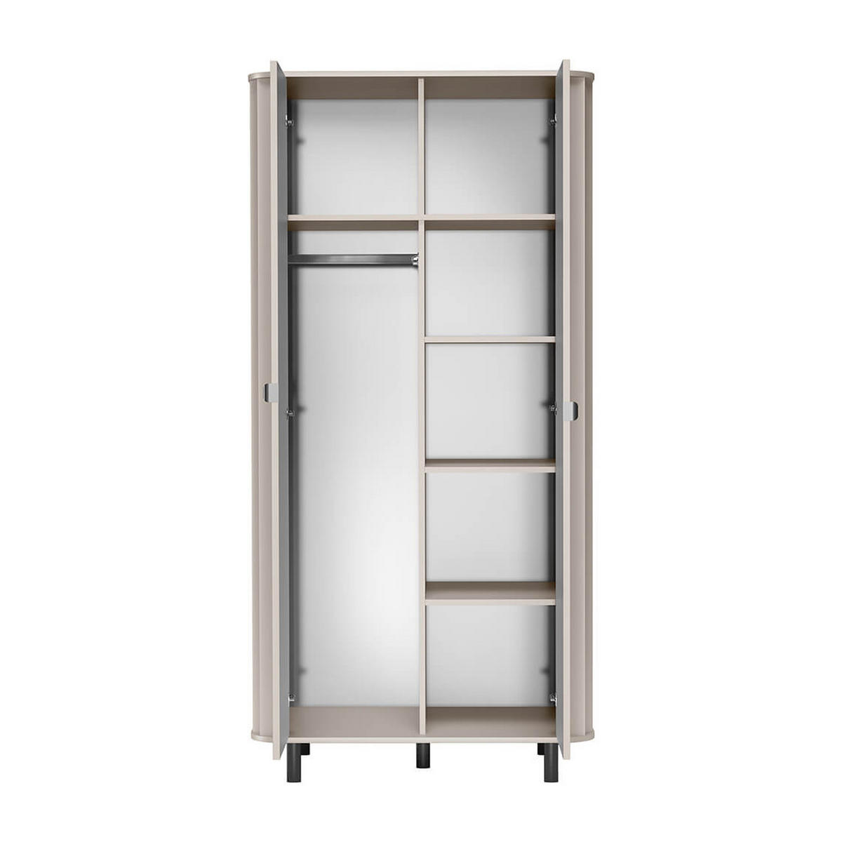 KLEIDERSCHRANK Novado NO-8 98 x 200 x 54,5 cm Greige - Greige, Holzwerkstoff/Metall (98/200/54.5cm) - Koseto