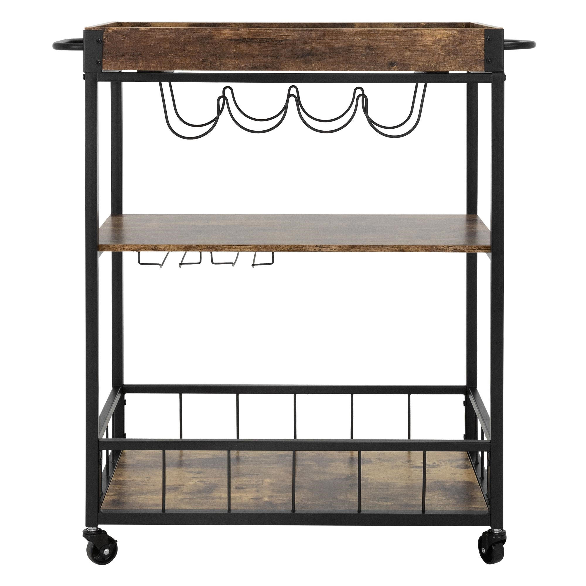 SERVIERWAGEN rechteckig Braun/Schwarz 82/90/39,5 cm - Braun, Metall (82.0/39.5/90.0cm) - ML-DESIGN