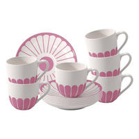 ESPRESSOTASSEN MIT UNTERTASSEN Fleur Couleur Cassis 70 ml 6er Set - Pink, Keramik (11.7/8/11.7cm) - Villeroy & Boch