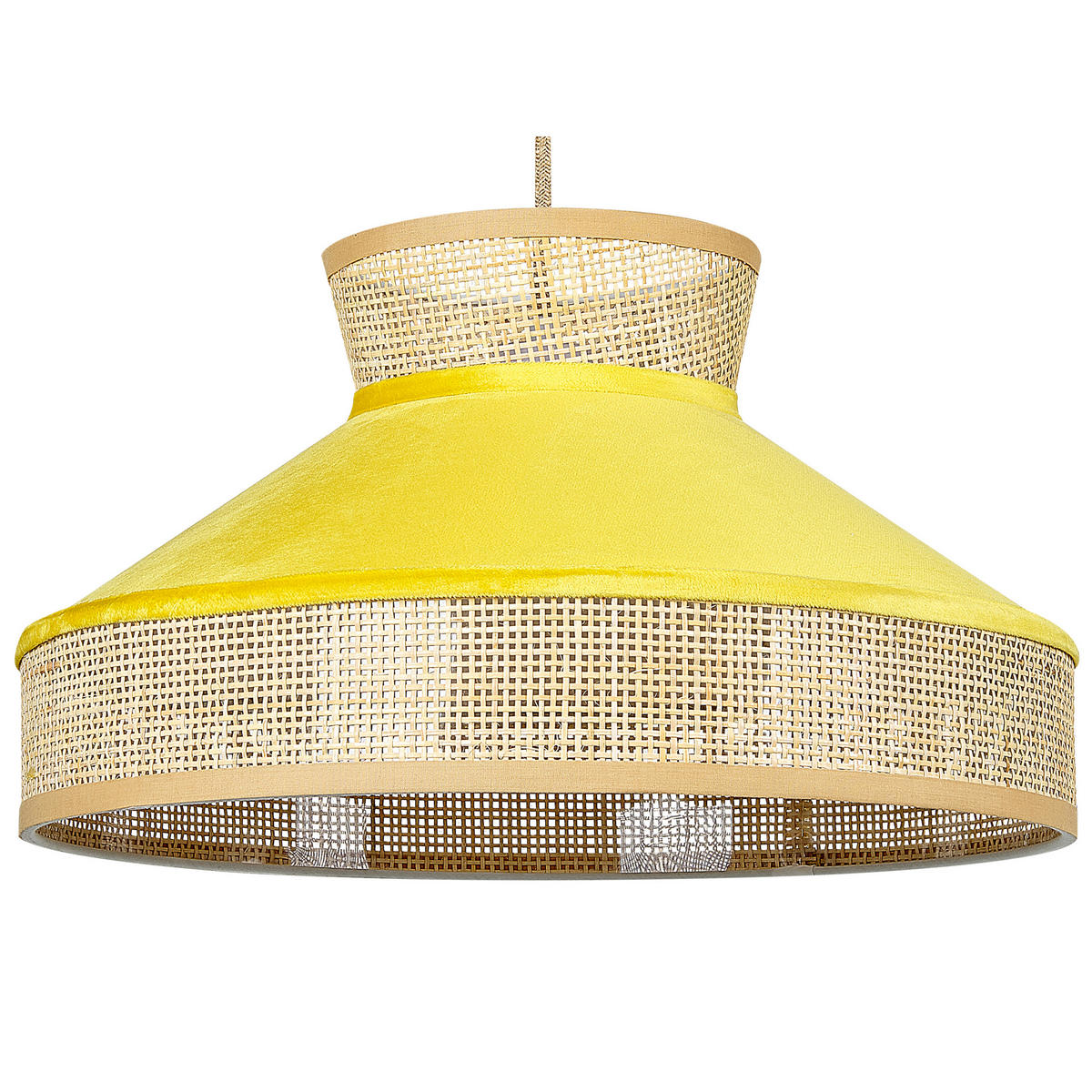 HÄNGELAMPE Batali 45/45/167 cm - Gelb, Naturmaterialien (45/45/167cm) - Beliani