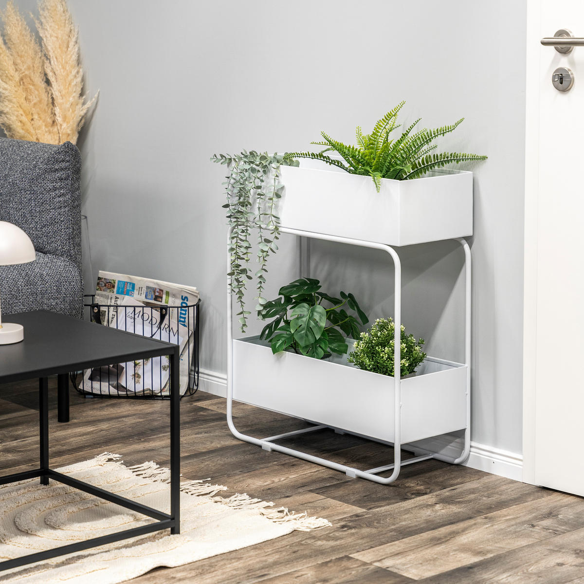 PFLANZENSTÄNDER, weiß - Weiß, Metall (25/60/71cm) - eluno