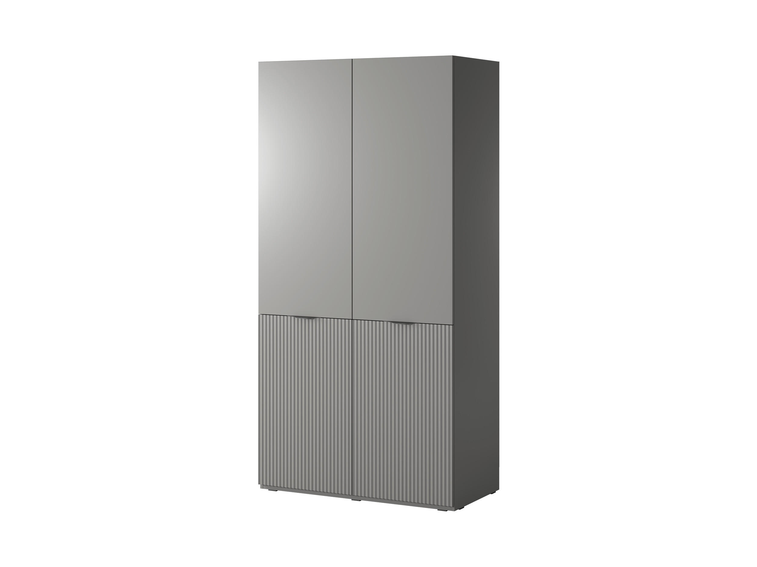 DREHTÜRENSCHRANK - Schrank Minewra 100 - Nova + Grau - Grau, Holzwerkstoff (101/200/51cm) - Möblo