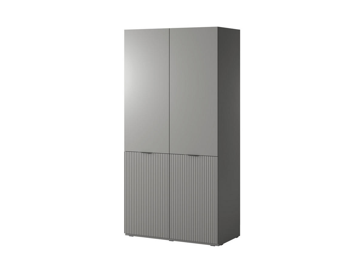 DREHTÜRENSCHRANK - Schrank Minewra 100 - Nova + Grau - Grau, Holzwerkstoff (101/200/51cm) - Möblo