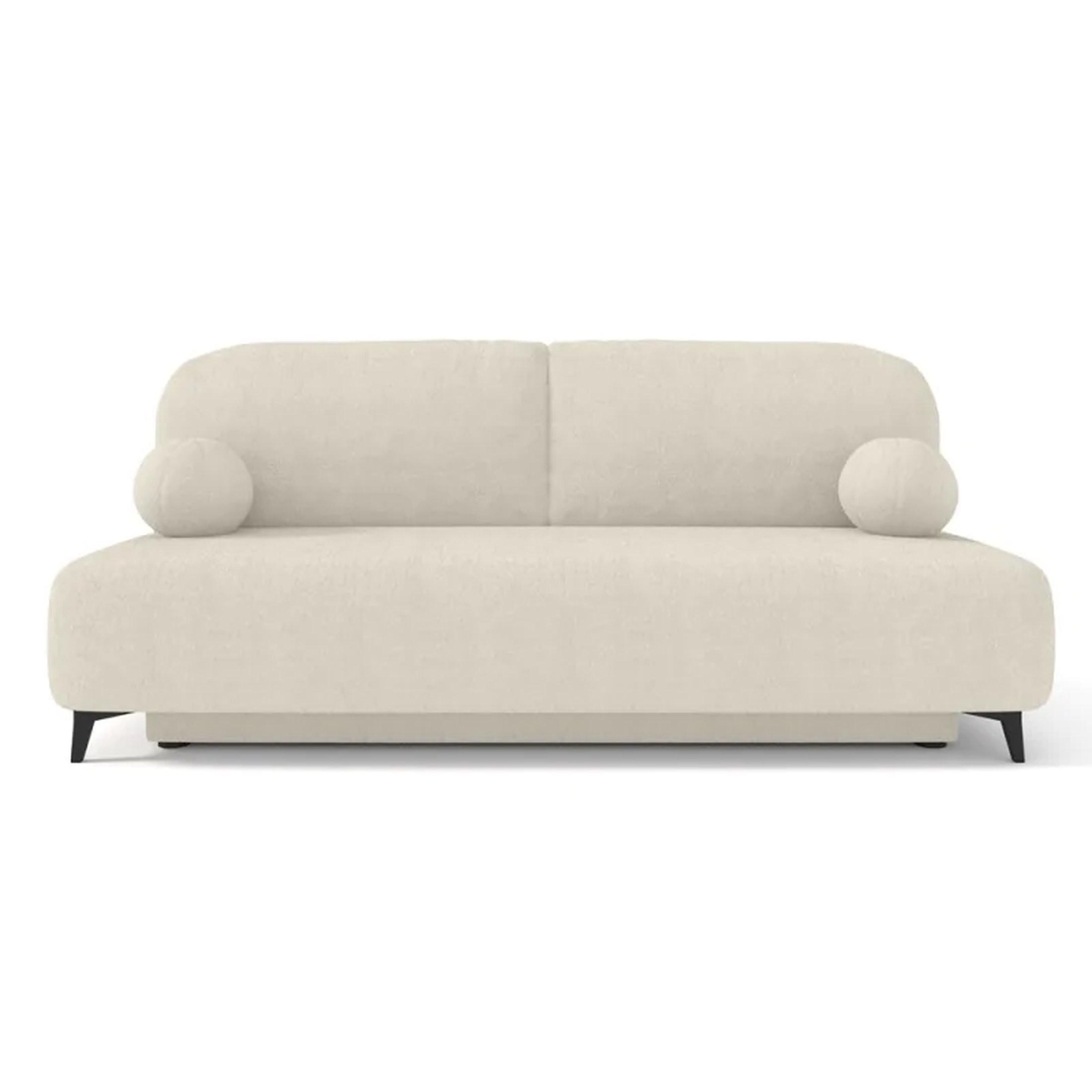 SCHLAFSOFA MIO, Sofa mit Schlaffunktion und Bettkasten, Farbe: Creme, Bouclé-Stoff - Creme, Textil (198/90/86cm) - Sepro Meble