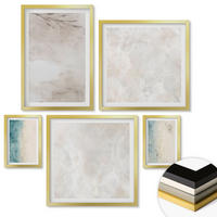 WANDBILDER 5er Set - 50x50 cm & 20x30 cm & 40x60 cm Goldrahmen - Aquarellmalerei-Textur - Goldfarben, Kunststoff (40/60cm) - ArtPrintCave
