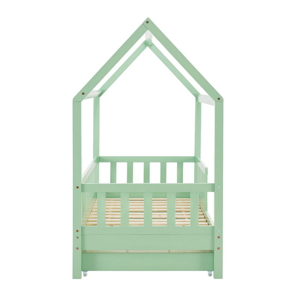 KINDERBETT Marli mint 80x160 cm mit Bettkasten - Mintgrün, Holz (80/160cm) - Juskys