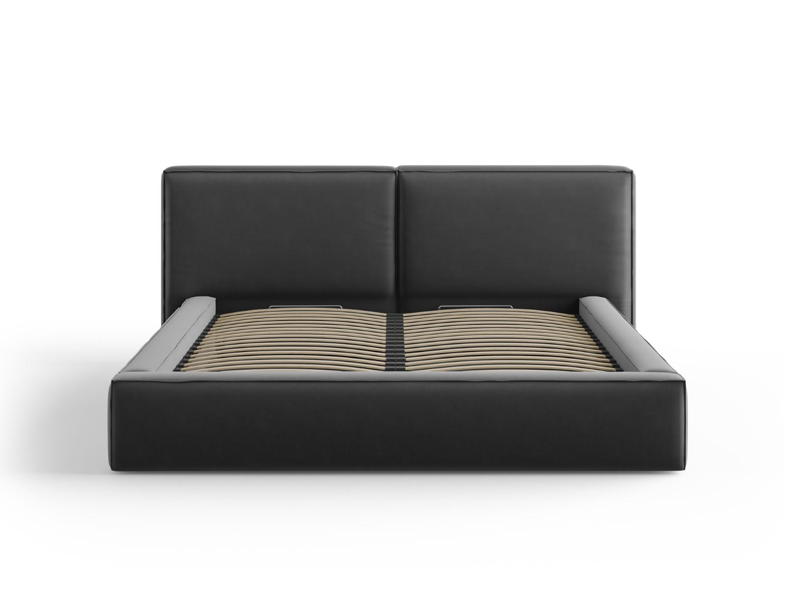 BETT mit Bettkasten und Kopfteil Jodie aus Samt grau 180x200cm - Grau, Textil (180/200cm) - Micadoni