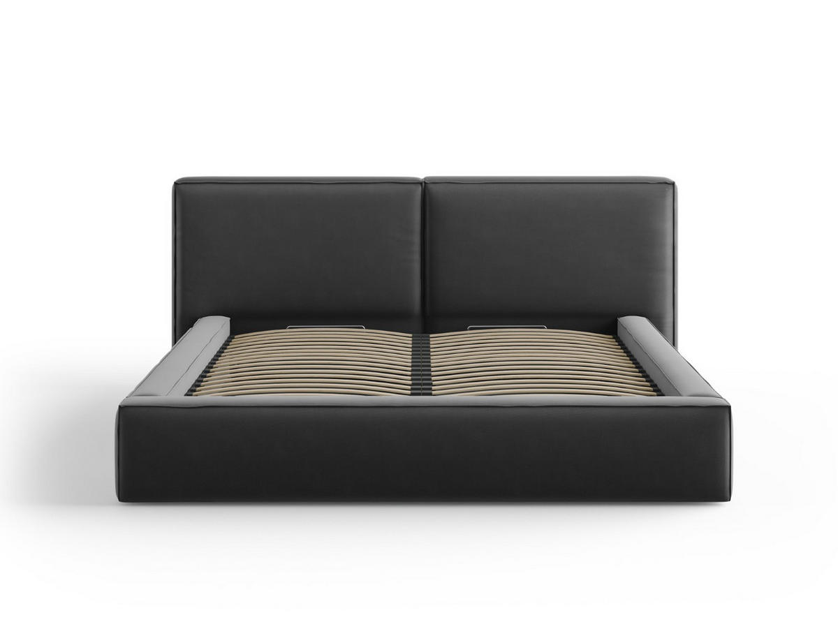BETT mit Bettkasten und Kopfteil Jodie aus Samt grau 180x200cm - Grau, Textil (180/200cm) - Micadoni