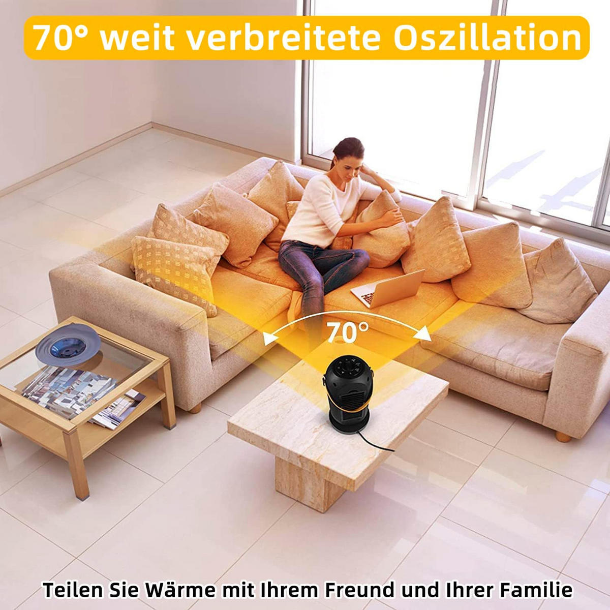 HEIZUNGSLÜFTER Nyxalorp 16.0/24.0/16.0 cm - Schwarz, Kunststoff (16/24/16cm) - ZMH