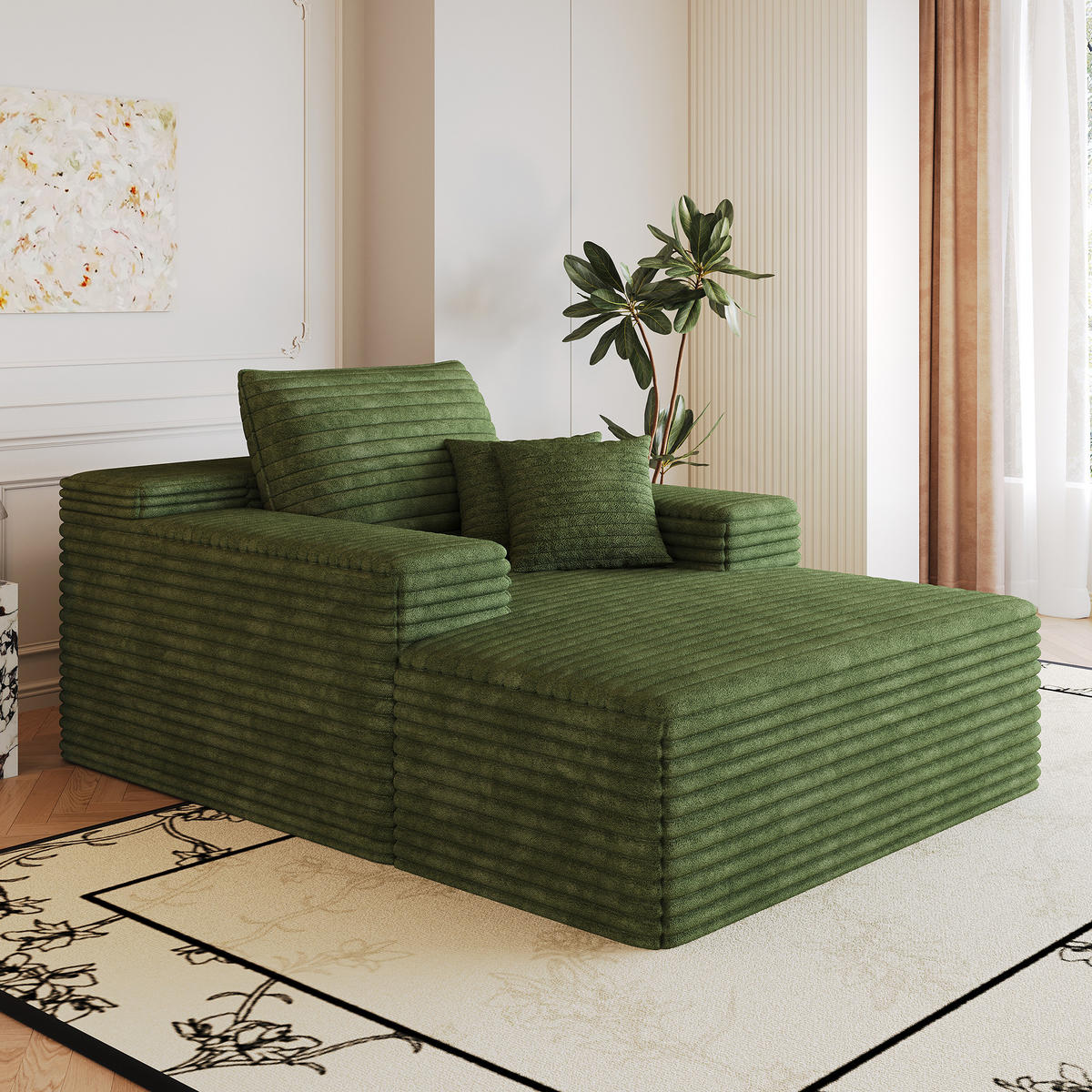 SCHLAFSOFA DE-34763 mit tiefer Sitzfläche Grün - Grün, Textil (159/60/115cm) - ComfortXL