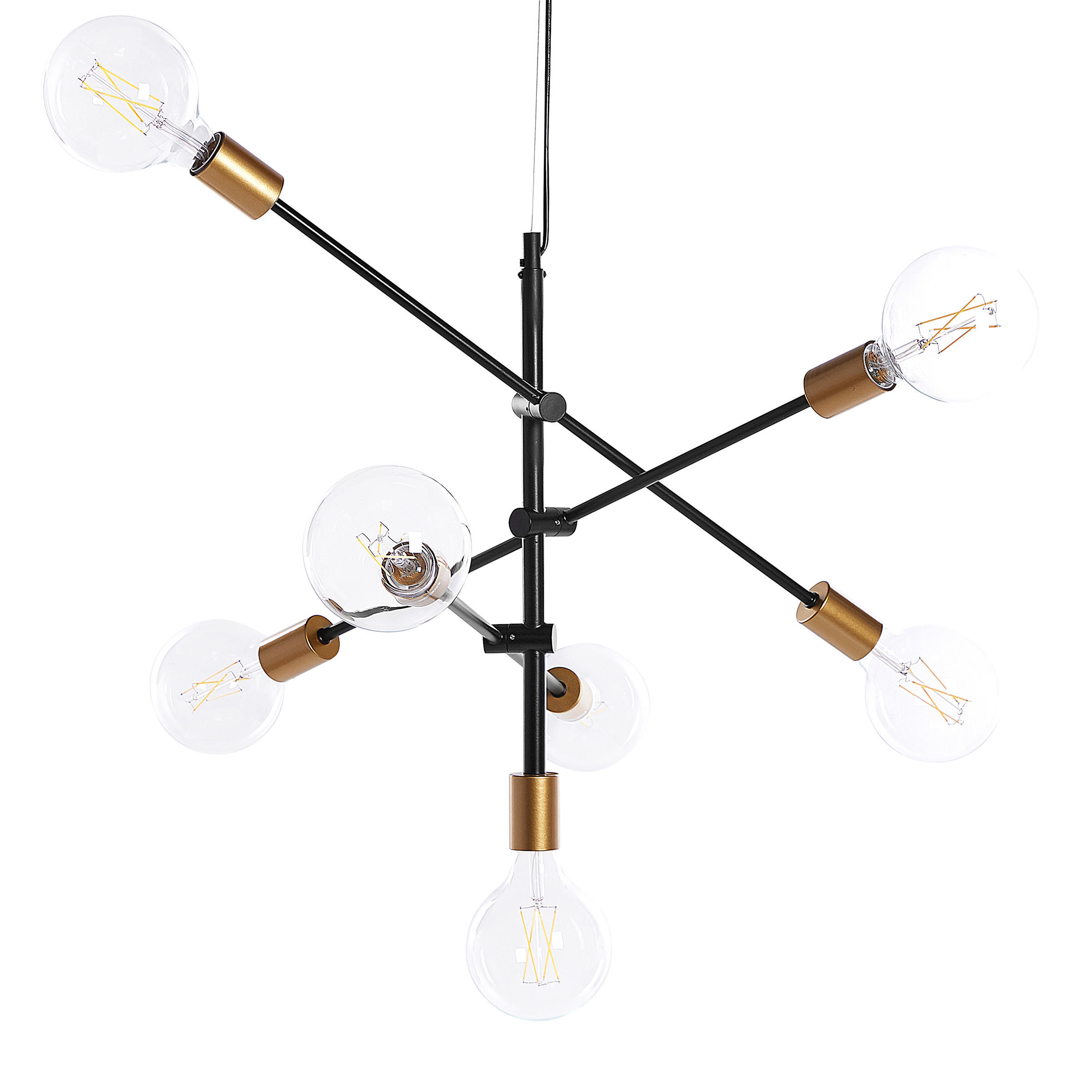 HÄNGELEUCHTE Cremera 74/52/126 cm - Schwarz, Metall (74/52/126cm) - Beliani