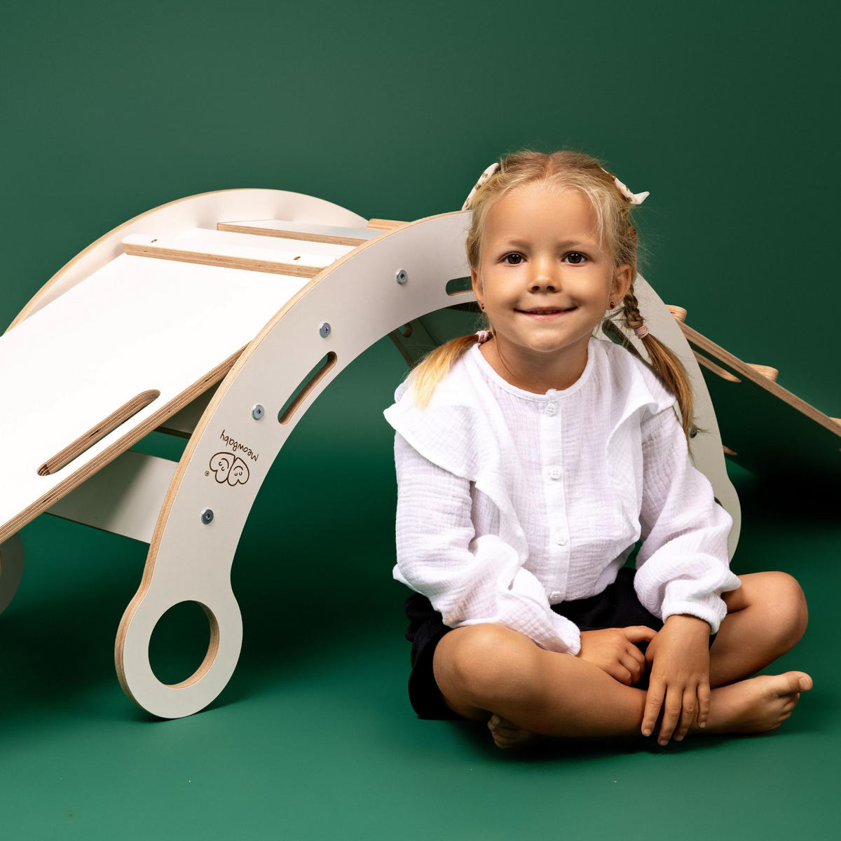 KLETTERBOGEN für Kinder, Natur - Braun, Holz (118/60/50cm) - MeowBaby