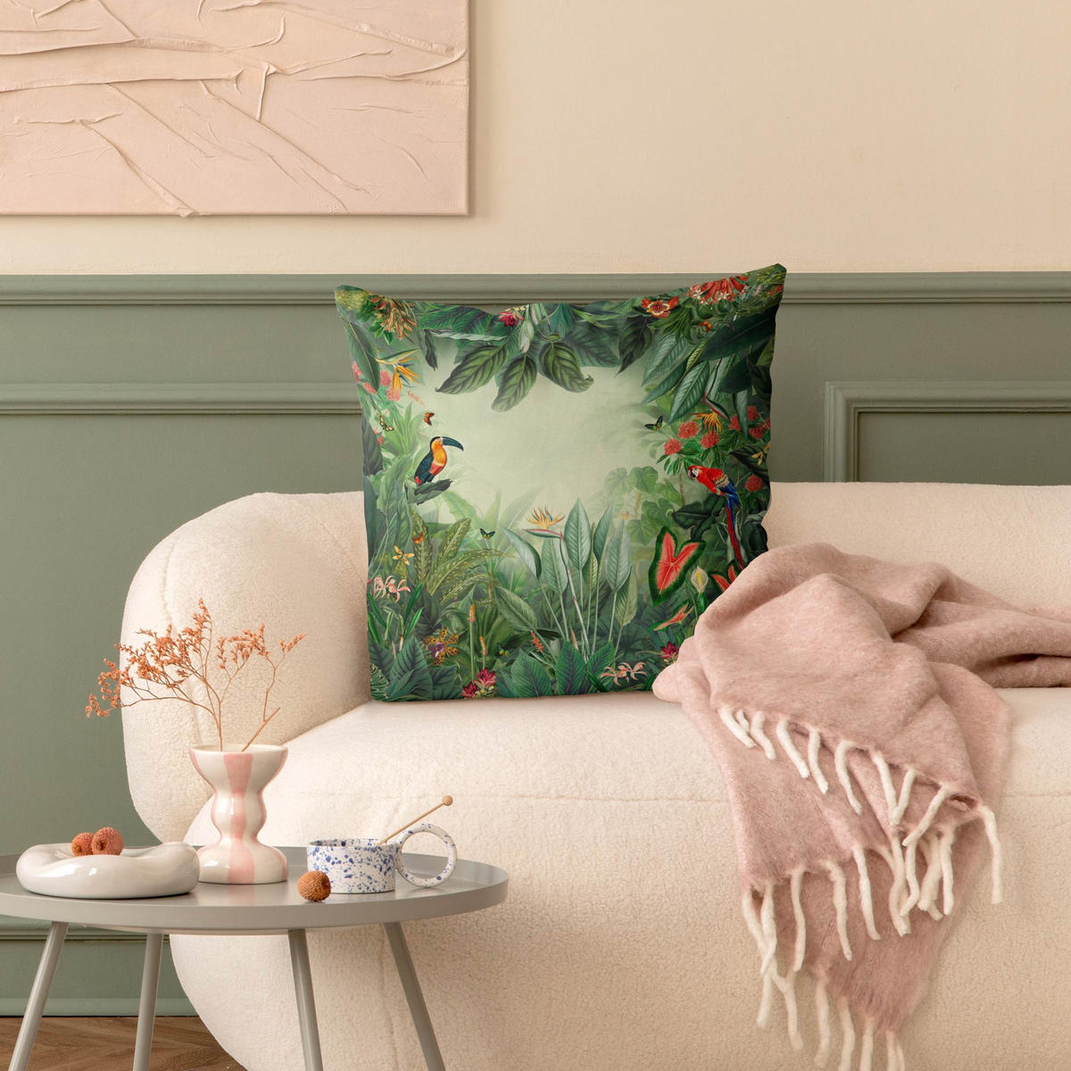 KISSENBEZUG Vintage Bunter Dschungel 40/40 cm - Multicolor, Textil (40/40cm) - Bilderwelten