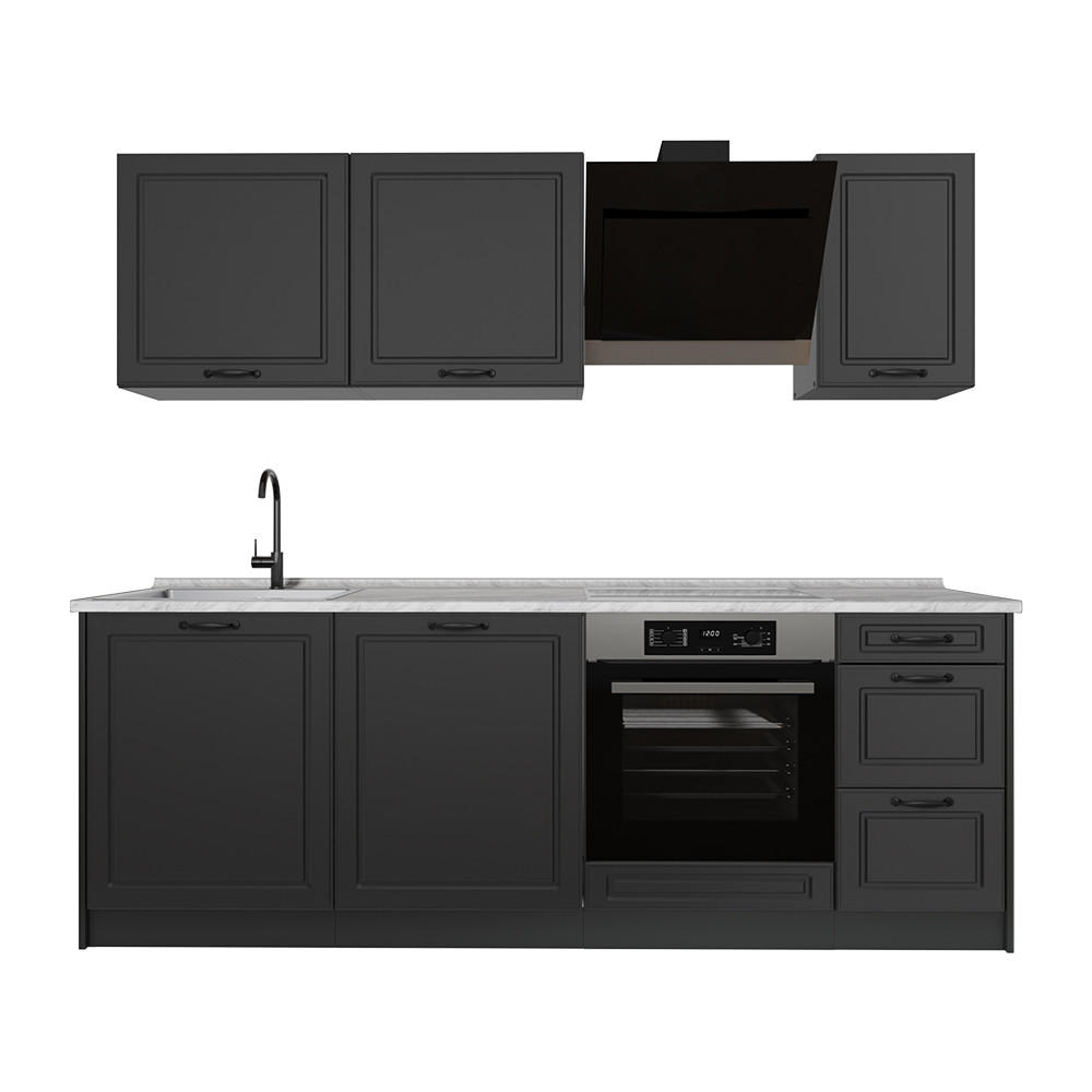 Vicco Küchenzeile Anthrazit, Anthrazit 220x81.6x46 cm
