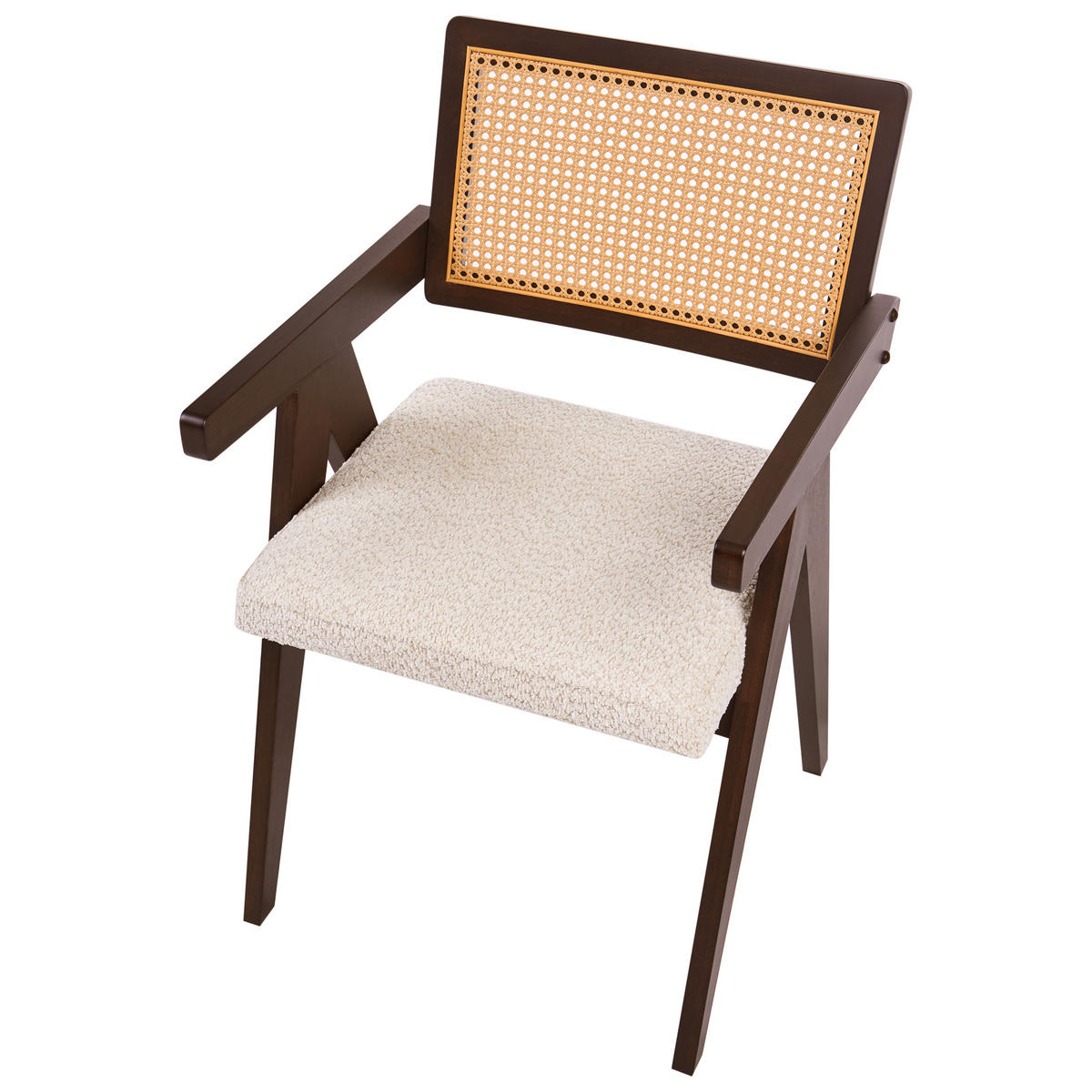 ESSZIMMERSTUHL 2er-Set Holz Dunkelbraun/Hellbeige Ava - Beige, Holz (55/85/62cm) - Beliani