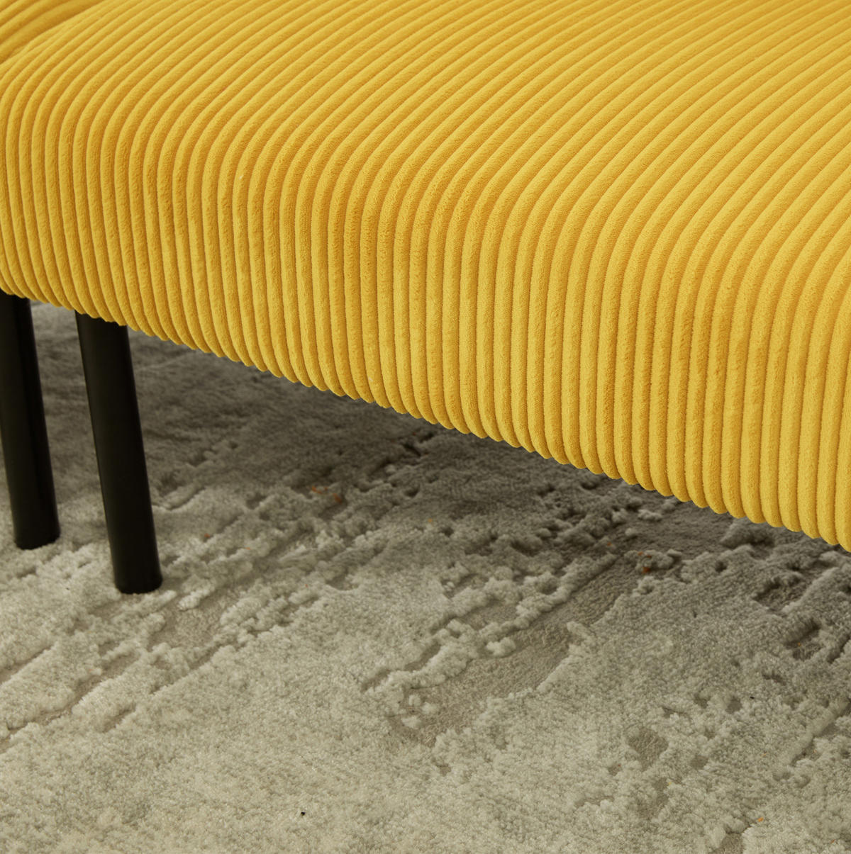 SOFA 3-Sitzer mit Seitentasche 171 x 72 x 80 cm Cord Gelb - Gelb, Textil (171/80/72cm) - IVMEU
