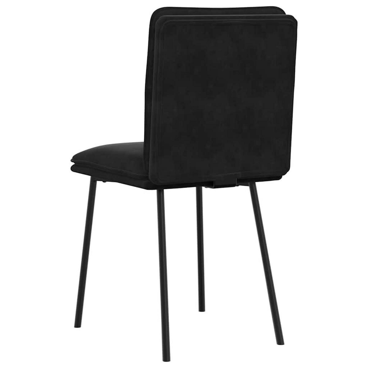 ESSZIMMERSTÜHLE 2 Stk. Schwarz Samt 45*54*83cm - Schwarz, Metall (45/83/54cm) - ZMH