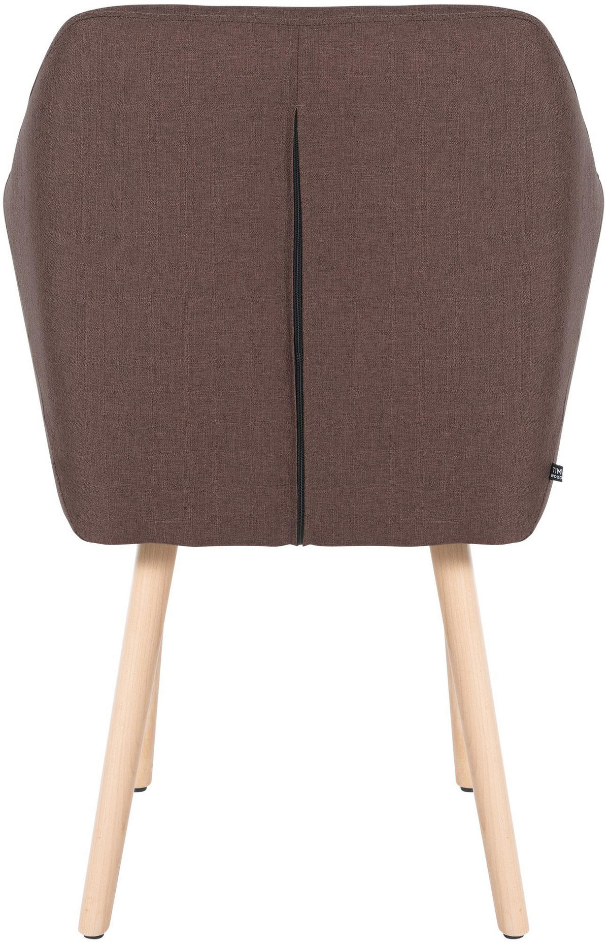 ARMLEHNENSTUHL Stoff braun - Eukalyptusholzfarben/Braun, Holz/Textil (61/88/57.5cm) - CLP
