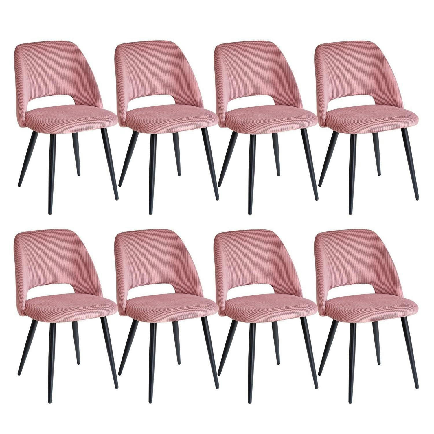 ESSZIMMERSTUHL 8er-Set Cord Rosa - Rosa, Textil (43/80/45cm)
