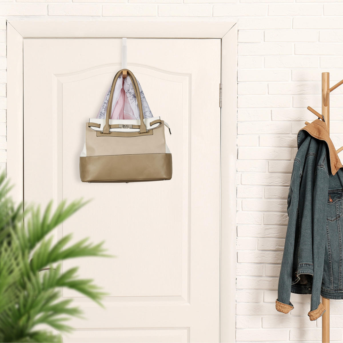 TÜRGARDEROBE klappbar - Multicolor, Holz/Metall (2.5/21/18cm) - Relaxdays