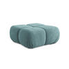 POUF Chenille Stoff Blau - Blau/Beige, Kunststoff/Textil (95/41/95cm) - LaMiaSofa