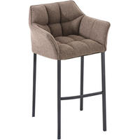 BARHOCKER Stoff terrabraun - Dunkelbraun/Schwarz, Textil/Metall (64/110/48cm) - CLP