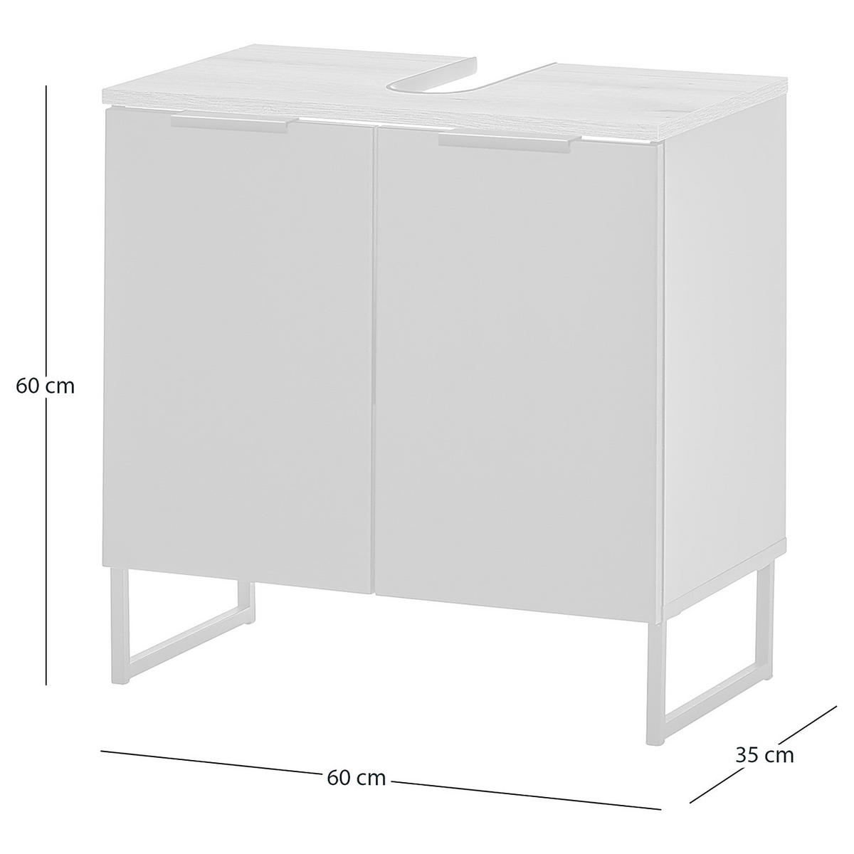 WASCHBECKENUNTERSCHRANK mit 2 Türen - Schwarz, Holzwerkstoff (60/60/35cm) - home24