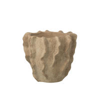BLUMENTOPF RUND WELLE Beige - Beige, Stein (22/20cm) - J-Line