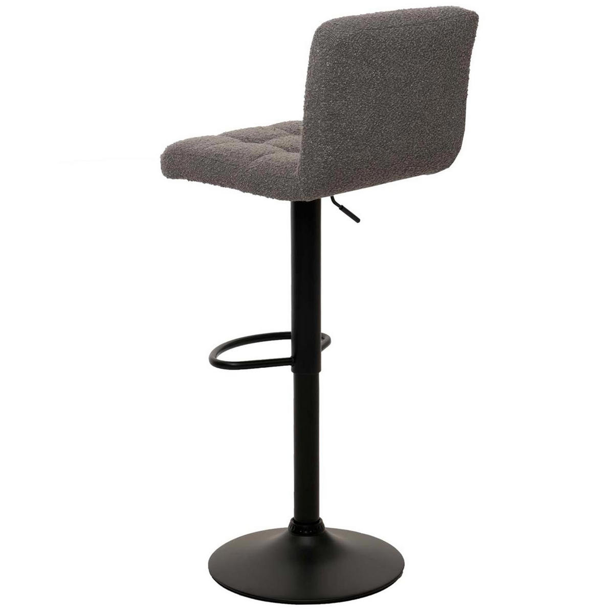 BARHOCKER 2er-Set gepolstert mit Lehne Sitzhöhe 63-83cm höhenverstellbar drehbar Stoff Boucle Dunkelgrau - Grau, Textil/Metall (38/107/41cm) - PROREGAL