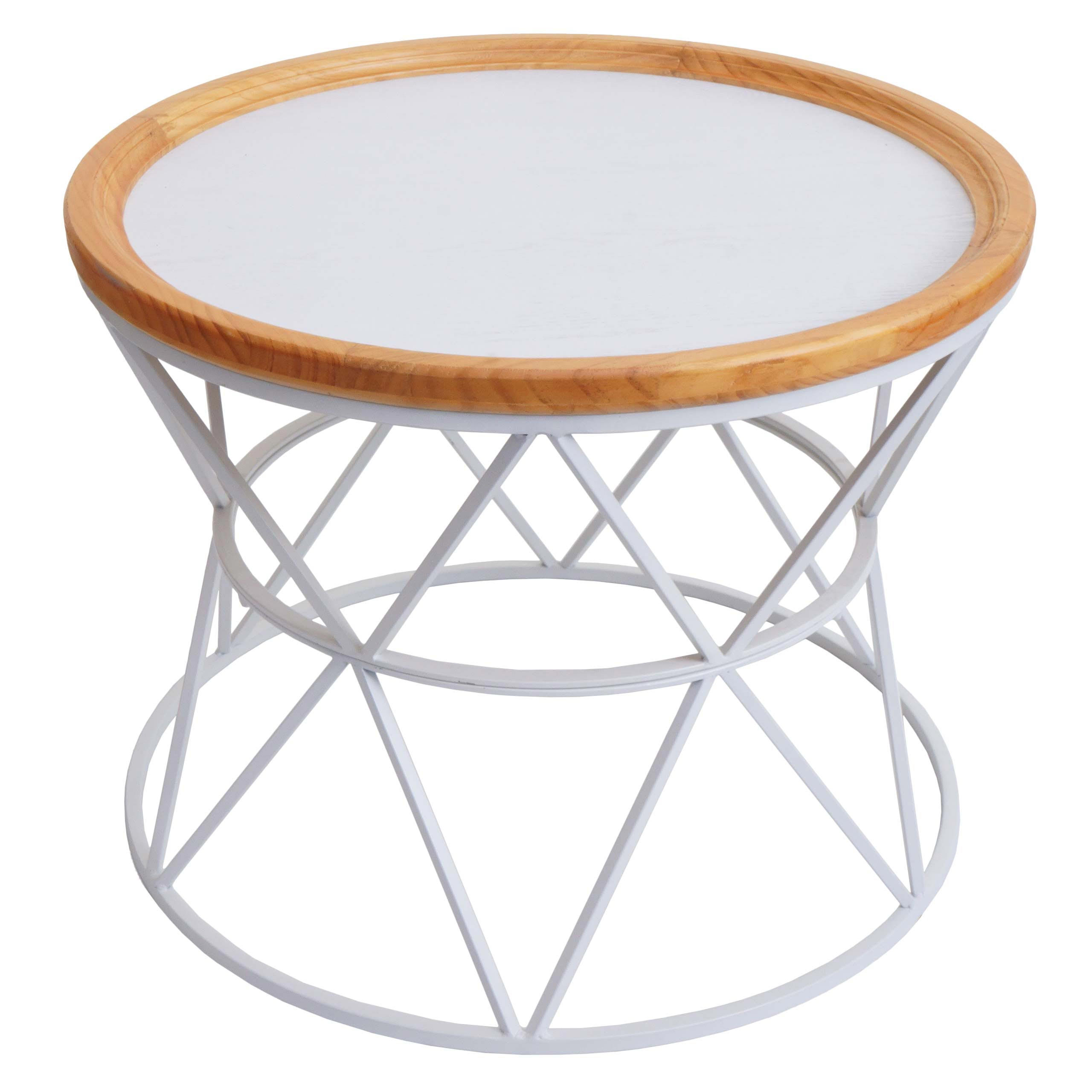 COUCHTISCH rund Weiß - Weiß, Holz (66/66/51cm) - MCW