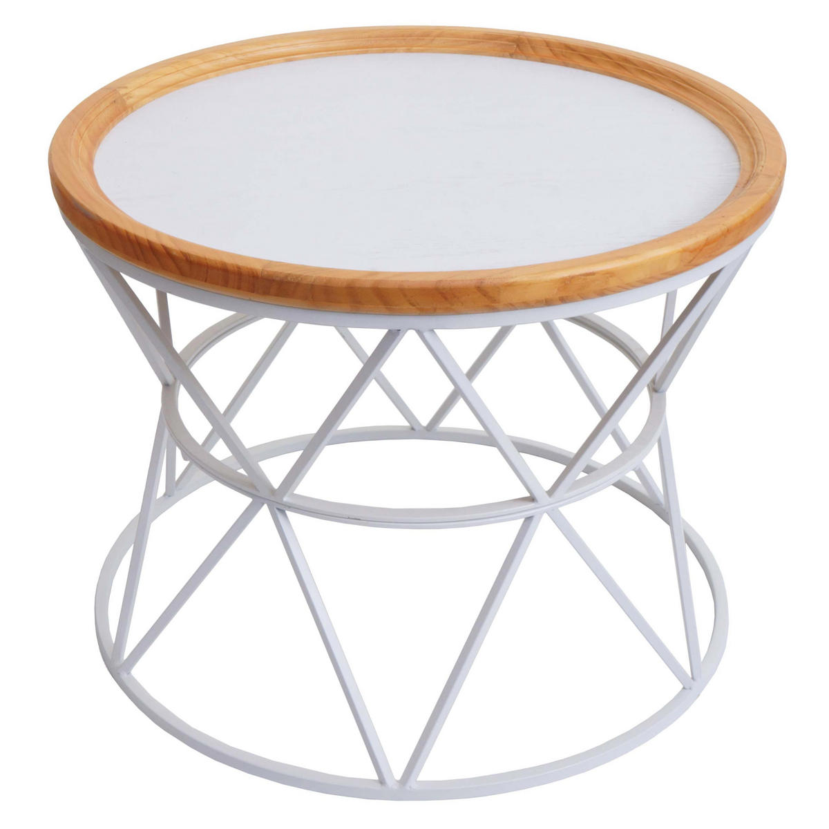 COUCHTISCH rund Weiß - Weiß, Holz (66/66/51cm) - MCW