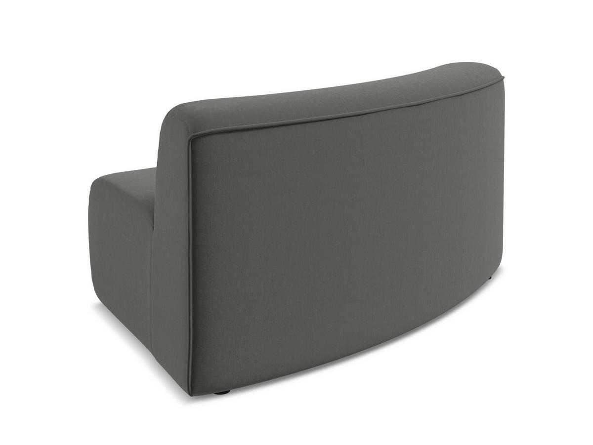 SOFAELEMENT Samt Stoff Grau - Schieferfarben/Schwarz, Kunststoff/Textil (147/70/89cm) - Makamii