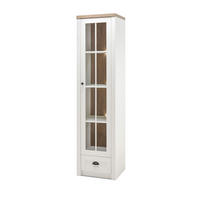 VITRINE Provence Pinie weiß, Eiche hell 50 / 43 / 198cm - Eichefarben/Weiß, Holzwerkstoff/Metall (50/198/43cm) - Feldmann-Wohnen