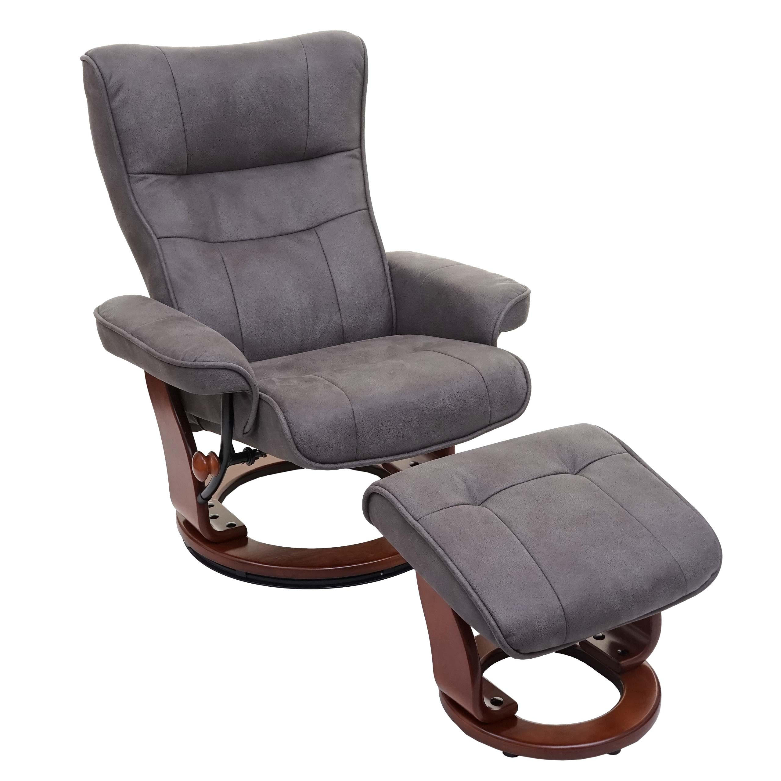 RELAXSESSEL MIT HOCKER Anthrazit - Anthrazit, Textil (85/104/117cm) - MCA
