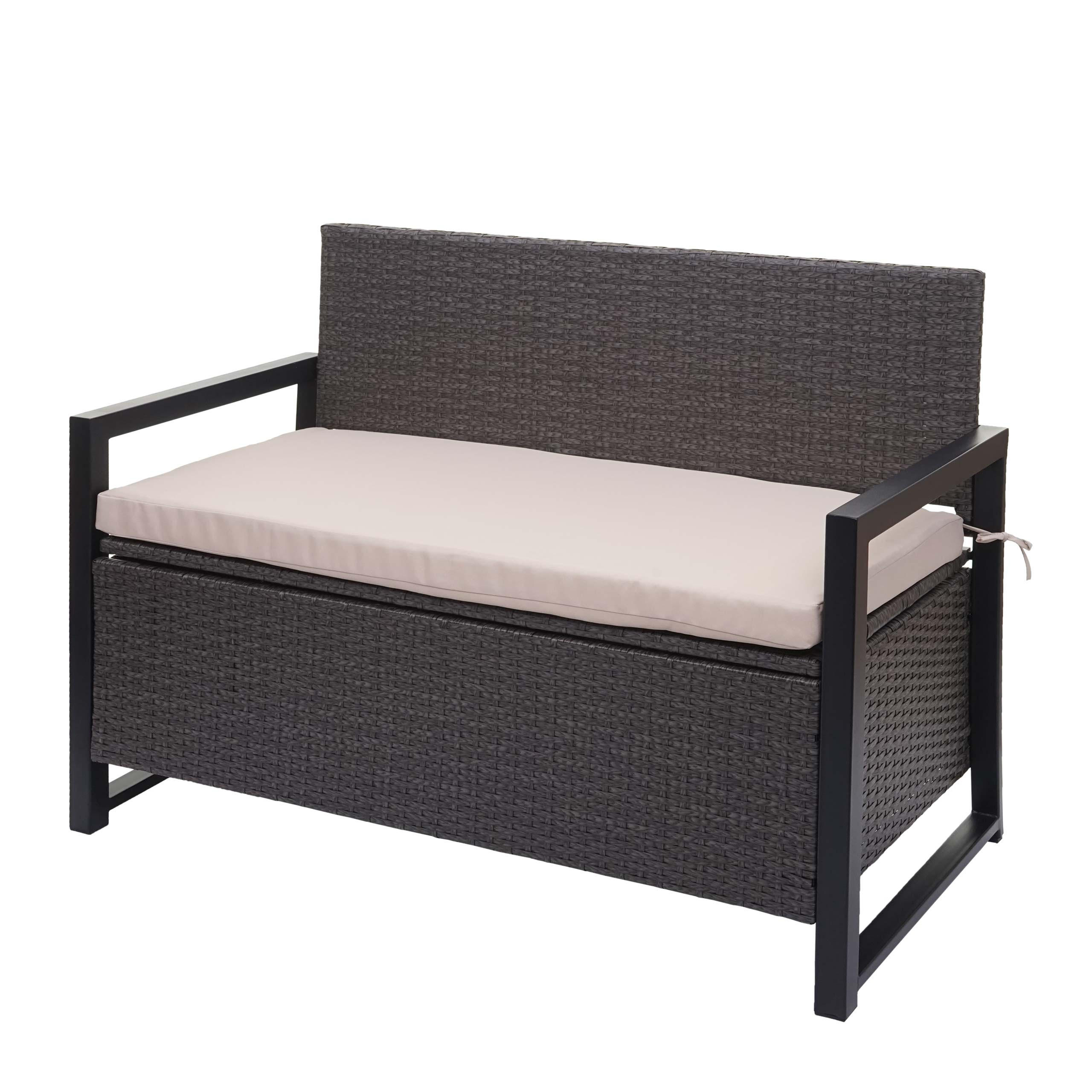 MCW POLY-RATTAN 2MÍSTNÁ LAVICE Šedá, béžová